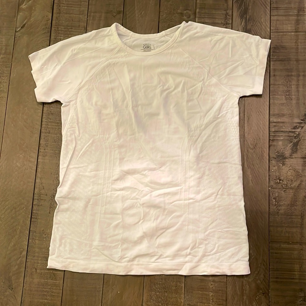 Athleta girl white power up tee